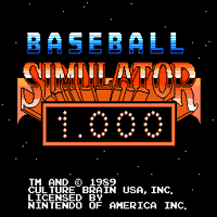 Baseball Simulator 1,000 Title Screen